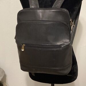 Elegant Black Leather Women’s Backpack